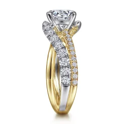 Online Gabriel & Co. Zaira - 14K White-Yellow Gold Round Diamond Engagement Ring