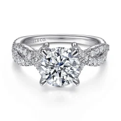 Clearance Gabriel & Co. Zandra - 14K White Gold Diamond Engagement Ring