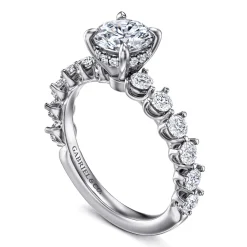 Gabriel & Co. Zelmira - 14K White Gold Round Diamond Engagement Ring