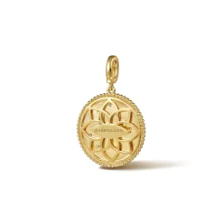 Clearance Gabriel & Co. Zodiac - 14K Yellow Gold Diamond Bujukan Gemini Medallion Pendant With Detachable Bail