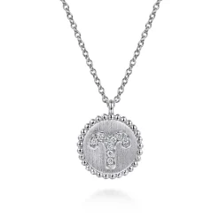 New Gabriel & Co. Zodiac - 925 Sterling Silver Diamond Bujukan Aries Mar 21 - Apr 19 Zodiac Pendant Necklace