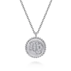 Sale Gabriel & Co. Zodiac - 925 Sterling Silver Diamond Bujukan Virgo Aug 23 - Sep 22 Zodiac Pendant Necklace