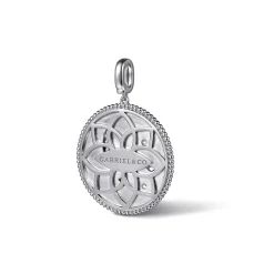 Hot Gabriel & Co. Zodiac - 925 Sterling Silver White Sapphire Bujukan Scorpio Medallion Pendant With Detachable Bail