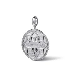Hot Gabriel & Co. Zodiac - 925 Sterling Silver White Sapphire Bujukan Capricorn Medallion Pendant With Detachable Bail